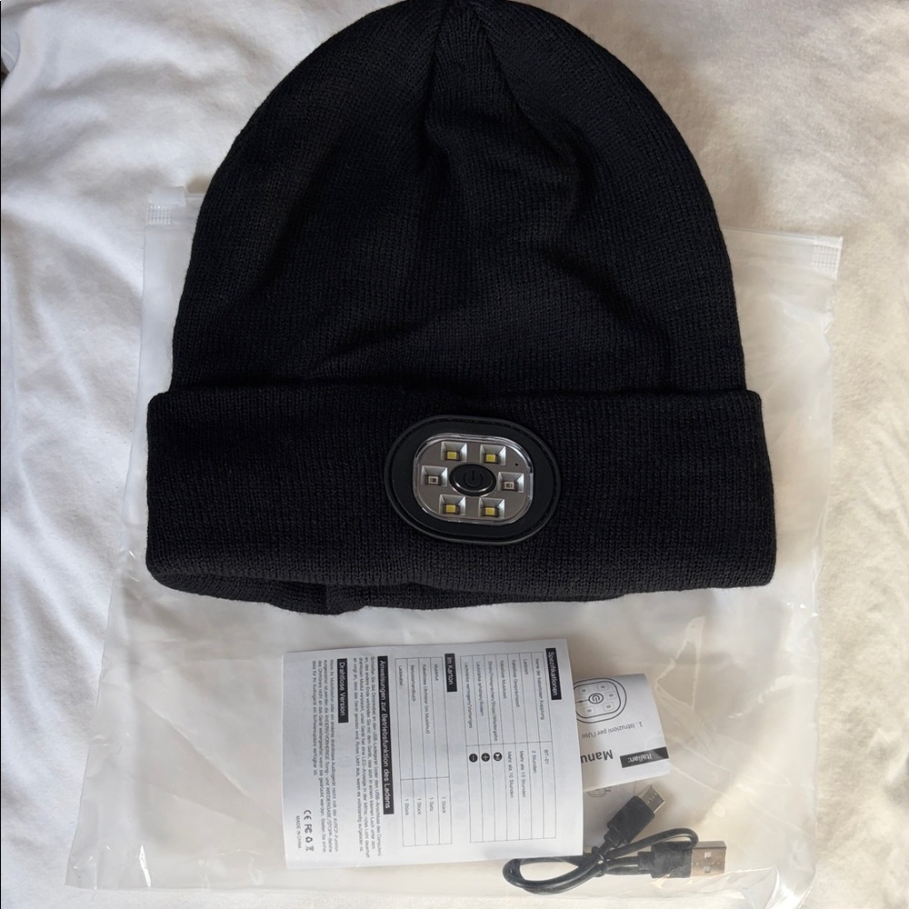 Black LED Beanie Hat